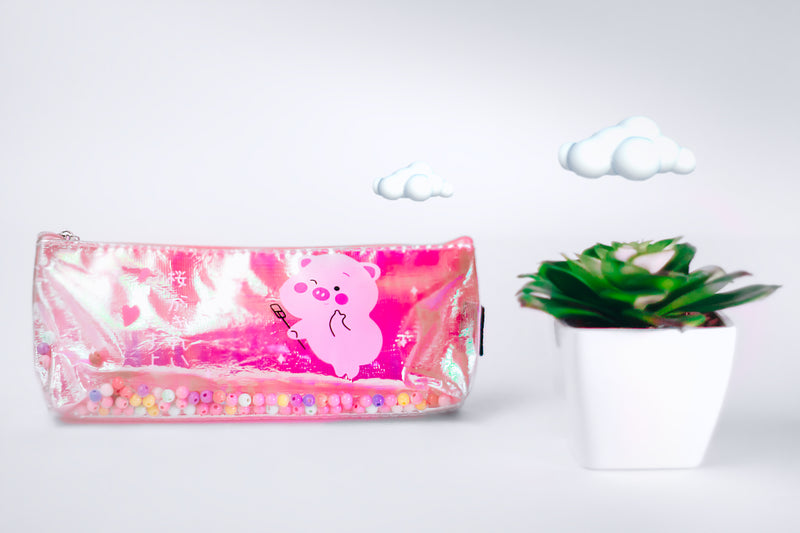 decorated pig pencil case