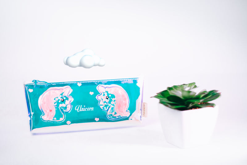 pencil case two unicorns