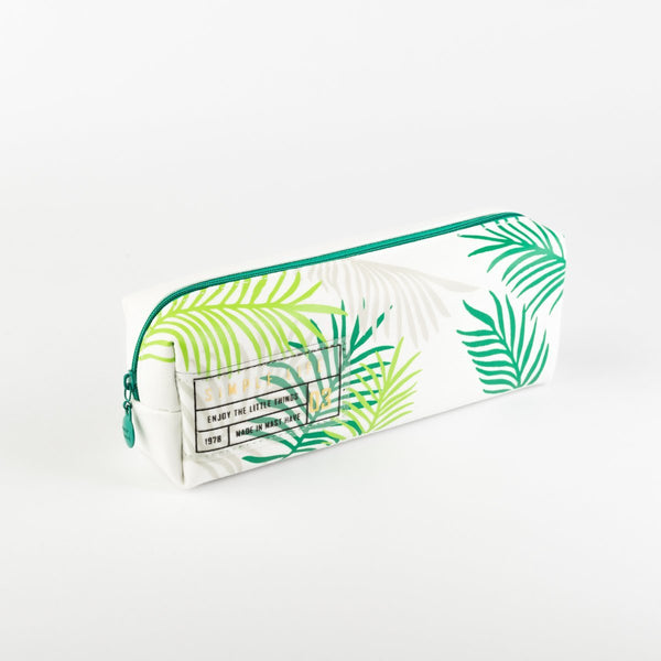 White pencil case leaves