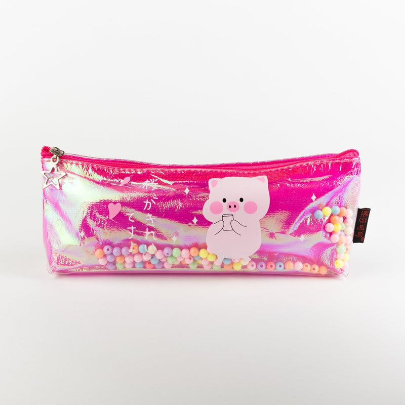 decorated pig pencil case