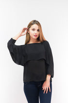 Blusa Cuello redondo Negra