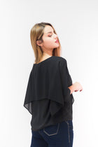 Blusa Cuello redondo Negra