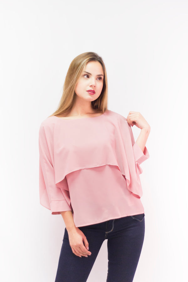 Pink Round Neck Blouse 