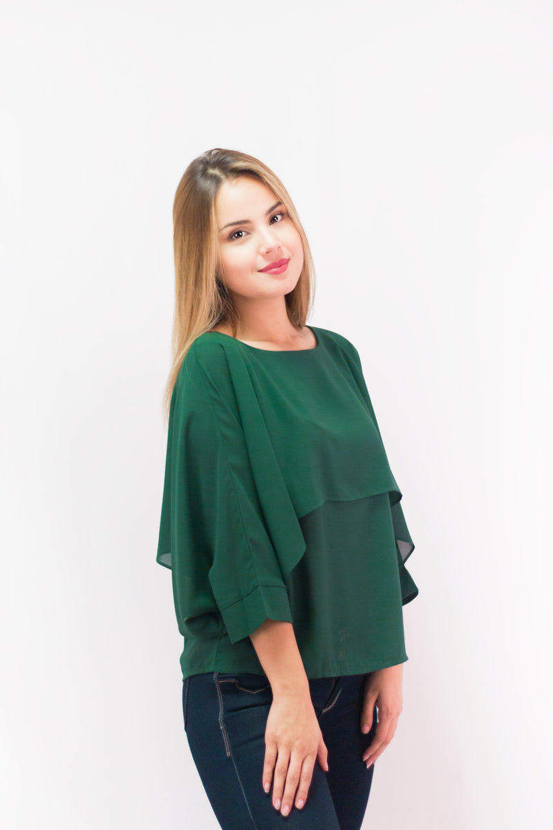 Blusa Cuello Redondo Verde