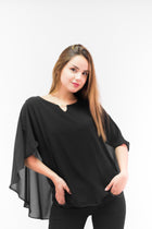 Blusa Cuello Redondo Negra