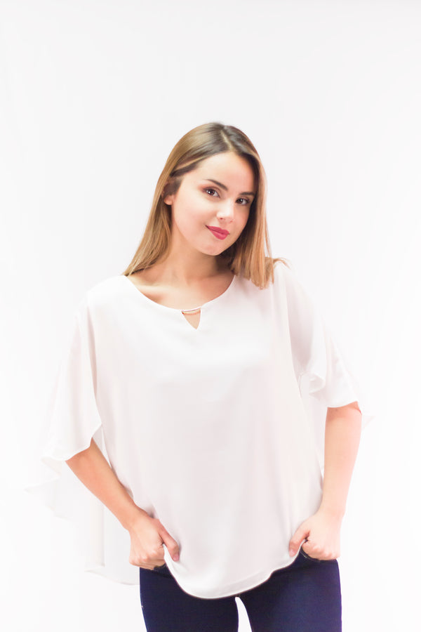 Ivory Wide Sleeve Blouse