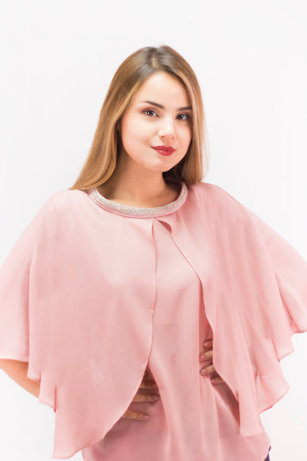 Pink Armhole Sleeve Blouse