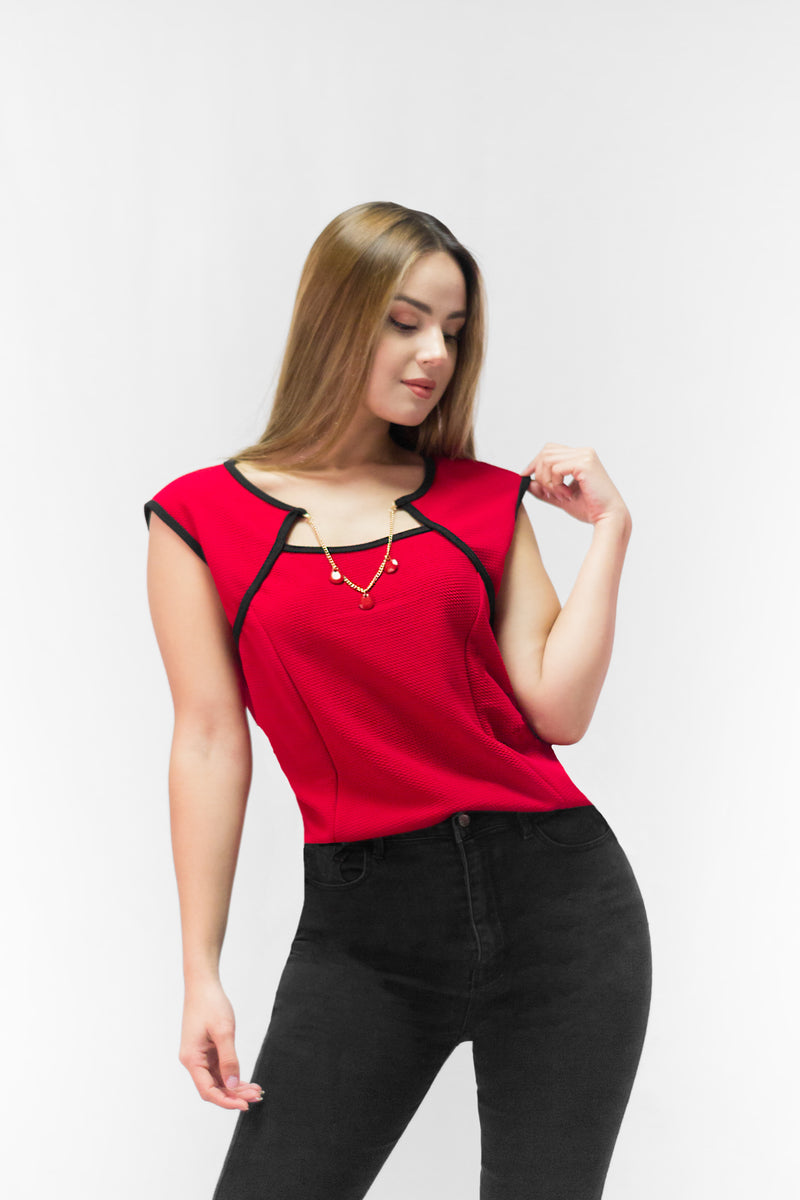 Blusa Con Collar Manga Sisa